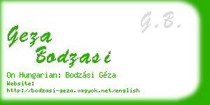 geza bodzasi business card