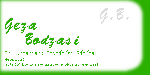 geza bodzasi business card